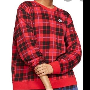 nike plaid crew neck